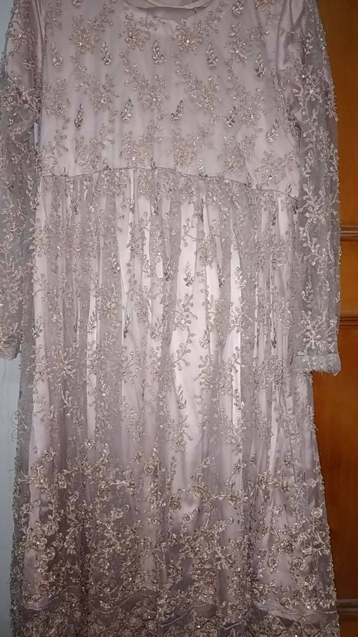 Golden Net Frok | Women Locally Made Formals | Large | Preloved