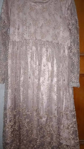 Golden Net Frok | Women Locally Made Formals | Large | Preloved