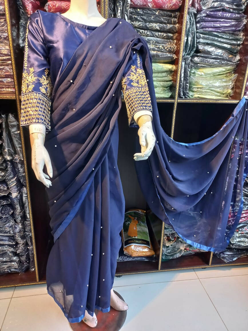 Chiffon Pearls Saree | Women Sarees | Women Locally Made Formals | Brand New