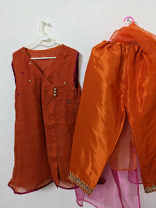 Orange 3pc suit | Girls Shalwar Kameez | Worn Once