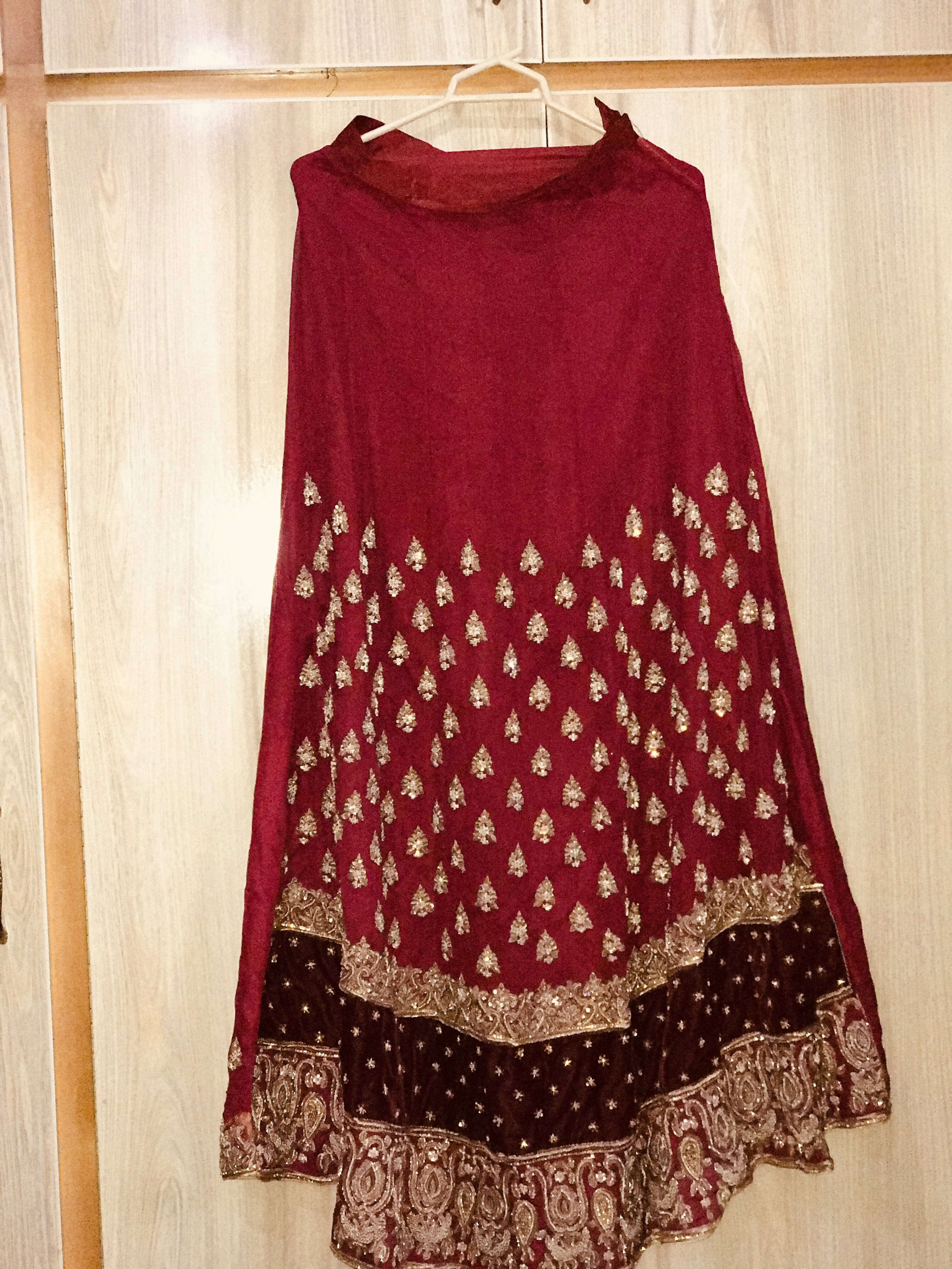 Stunning Maroon Frok with Sharara | Women Locally Made Formals | Medium | Worn Once