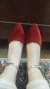 Forever | Deep Red Velvet Heels | Women Shoes | Size: 39 | Worn Once