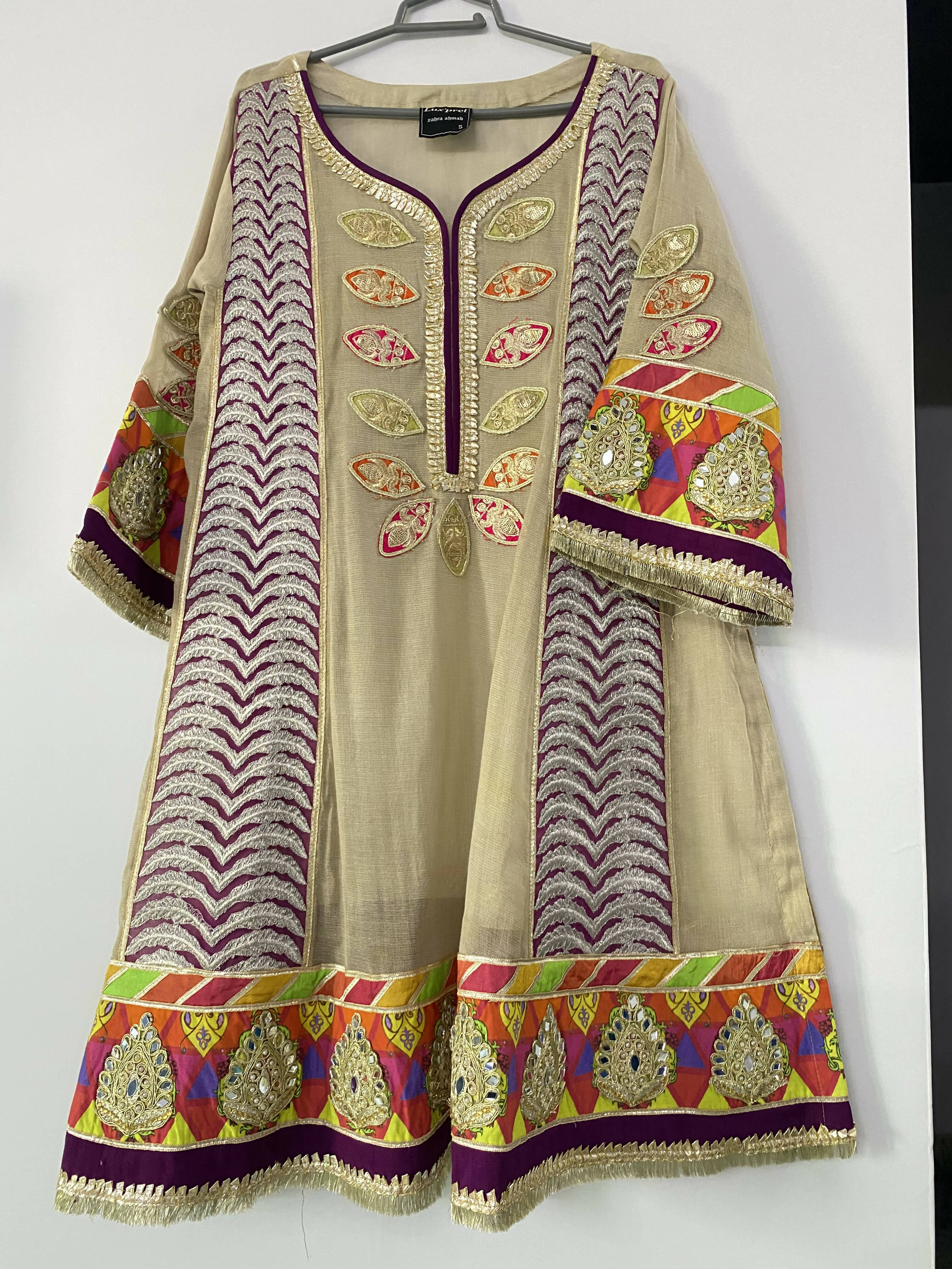 Zahra Ahmed | Formal two piece dress with churidar pyjama | Women Branded Formals | Size Small | Worn Once