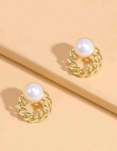 SHEIN | Faux Pearl Decor Hoop Earrings| Women Jewelry | Brand New