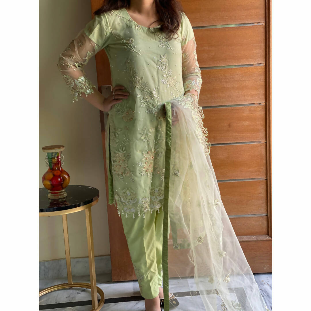 Beautiful Party Wear 3 Pc Stitched Suit | Women Formals | Small | Worn Once