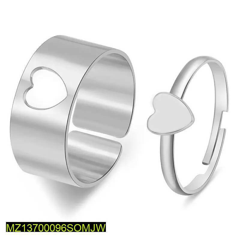 Pair of Trendy Couple Heart Rings | Men & Women Accessories |Brand New