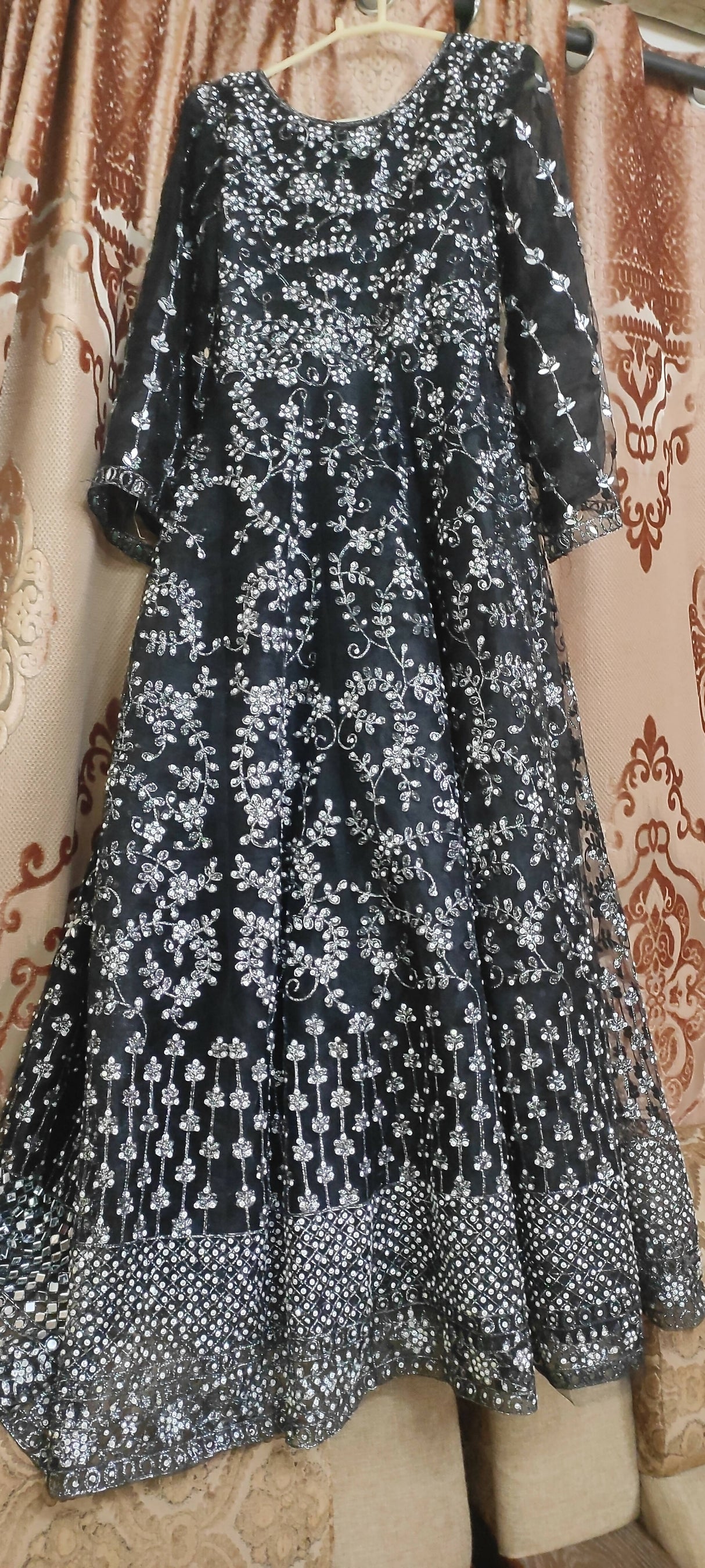 Fancy Mirror Work Maxi | Women Frocks & Maxis | Medium | Preloved