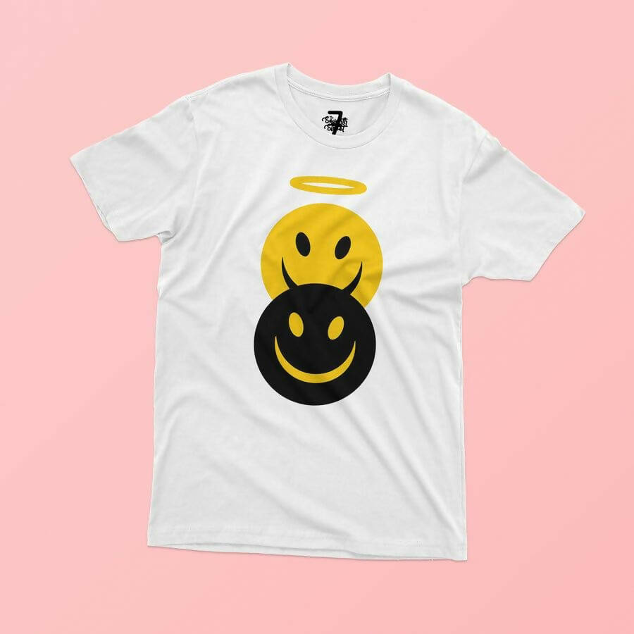 Fashion Holic | Smiley Face Printed (ALL SIZES) | Half Sleeves T-Shirt | Women Tops and Shirt | New