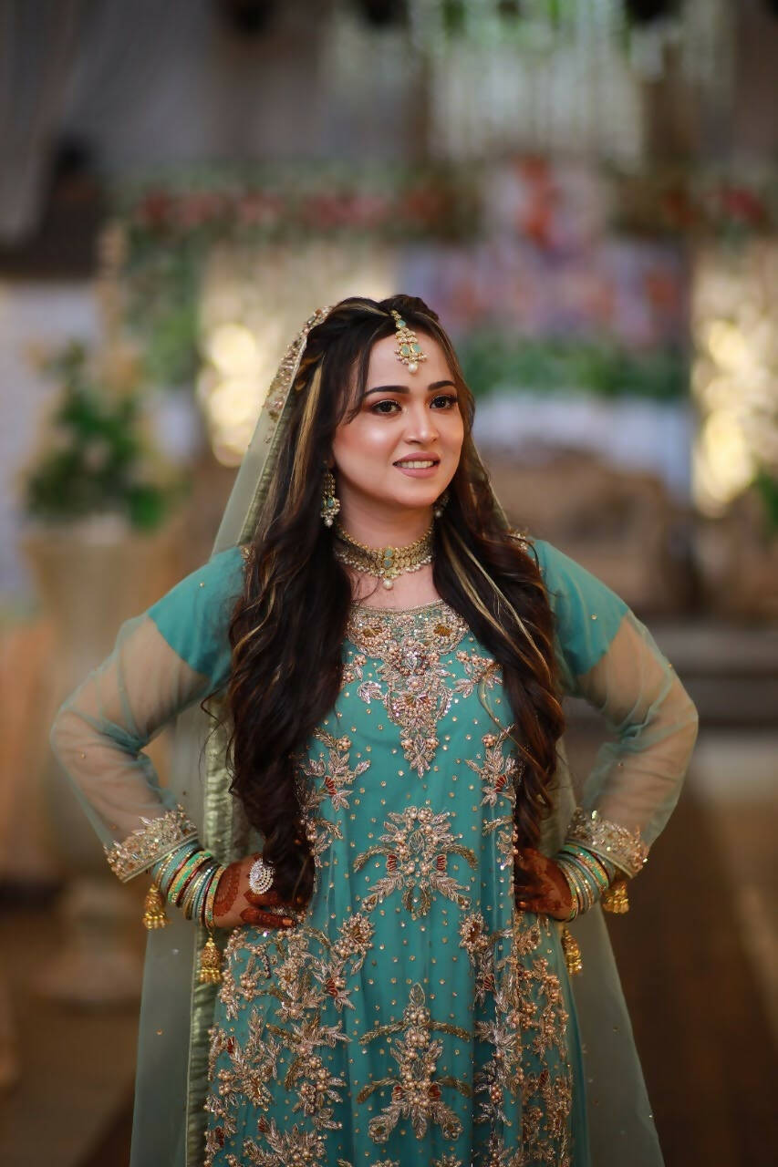 Blue Refined Walima Bridal maxi | Women Bridals | Medium | Worn Once