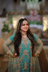 Blue Refined Walima Bridal maxi | Women Bridals | Medium | Worn Once