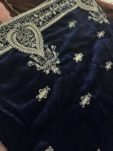 Dark Blue Velvet Shawl | Women Accessories | New