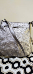 Silver Metallic Cross Body Bag (Size: M ) | Women Bags | New