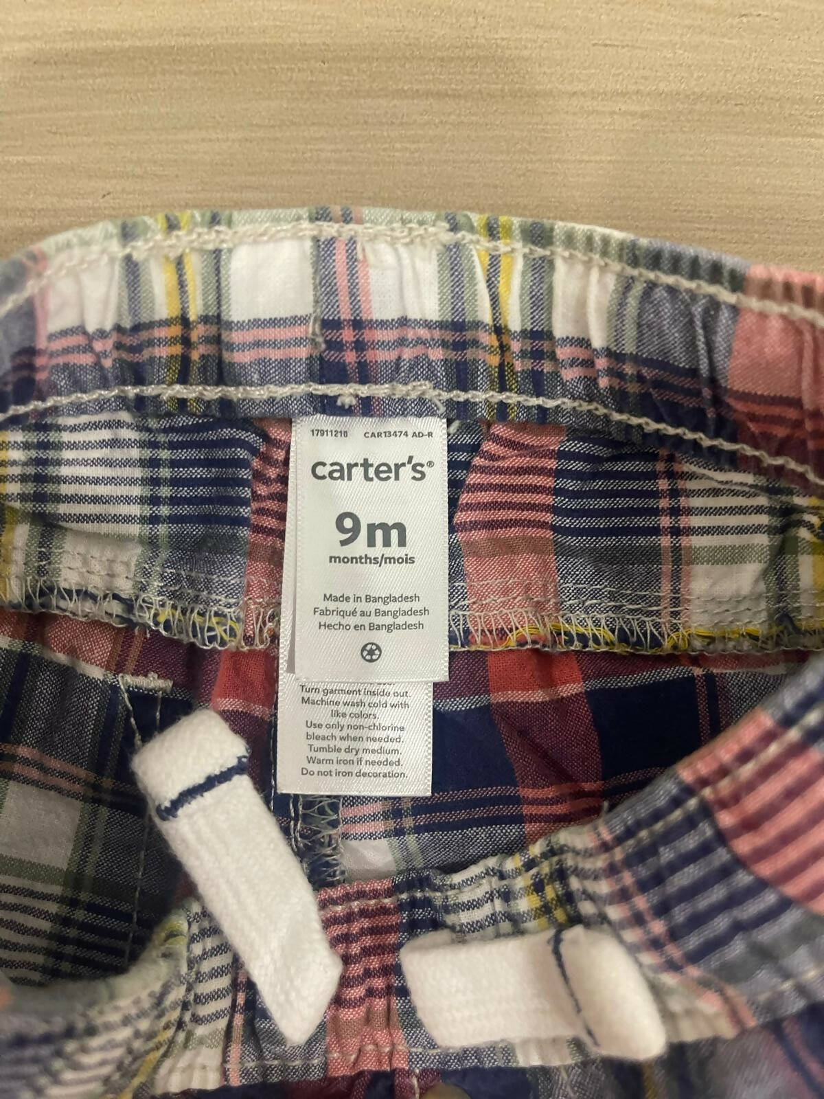 Carter's | Checkered Shorts (9 months) | Kids Bottoms | Brand New