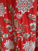 Ruby Red Heavy Embroidered Kurta | Women Locally Made Kurta | Medium | Preloved