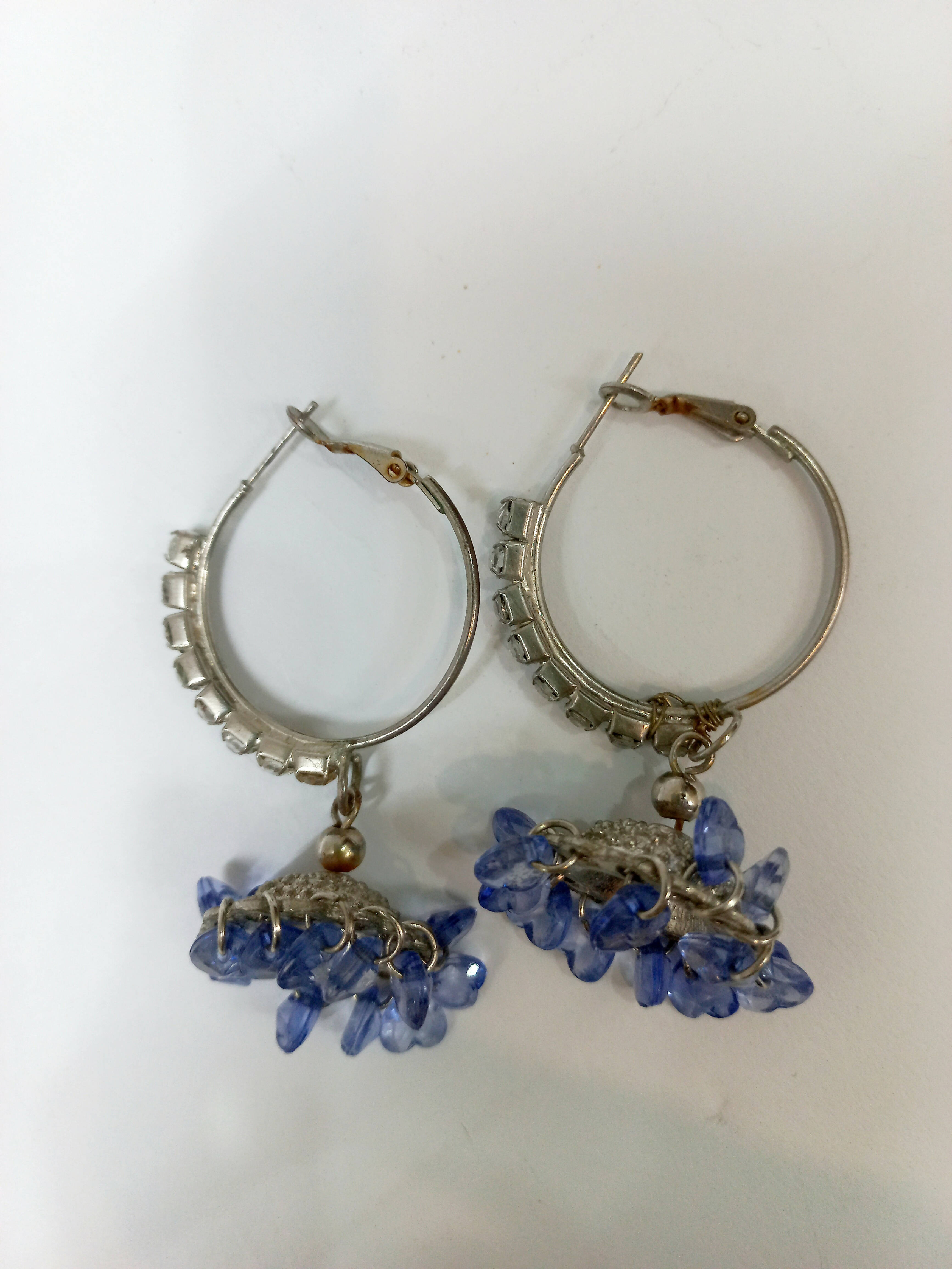 Blue Long Loops Earrings | Women Jewellery | Large | Preloved