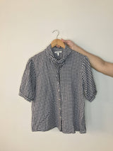 Koton | Black Button Up Checkered Shirt | Women Tops & Shirts | Small | Preloved