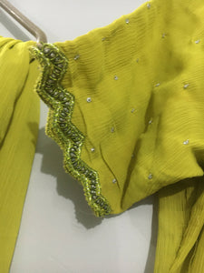 Tawaqal Art | Parrot color embroidery Dress | Women Formals| Preloved