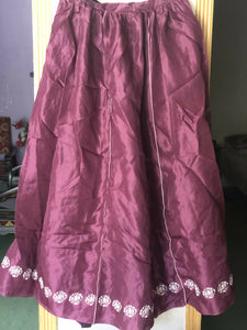 Purple Ghaghra With Embroidery At Ends (Size: M ) | Women Formals | Worn Once