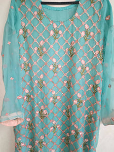 Stylish Blue Suit | Women Locally Made Formals |Medium | Preloved