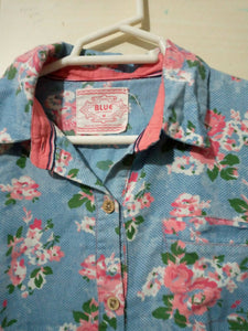 BLUE lady fashion | Printed Cotton Shirt For Woman | Preloved