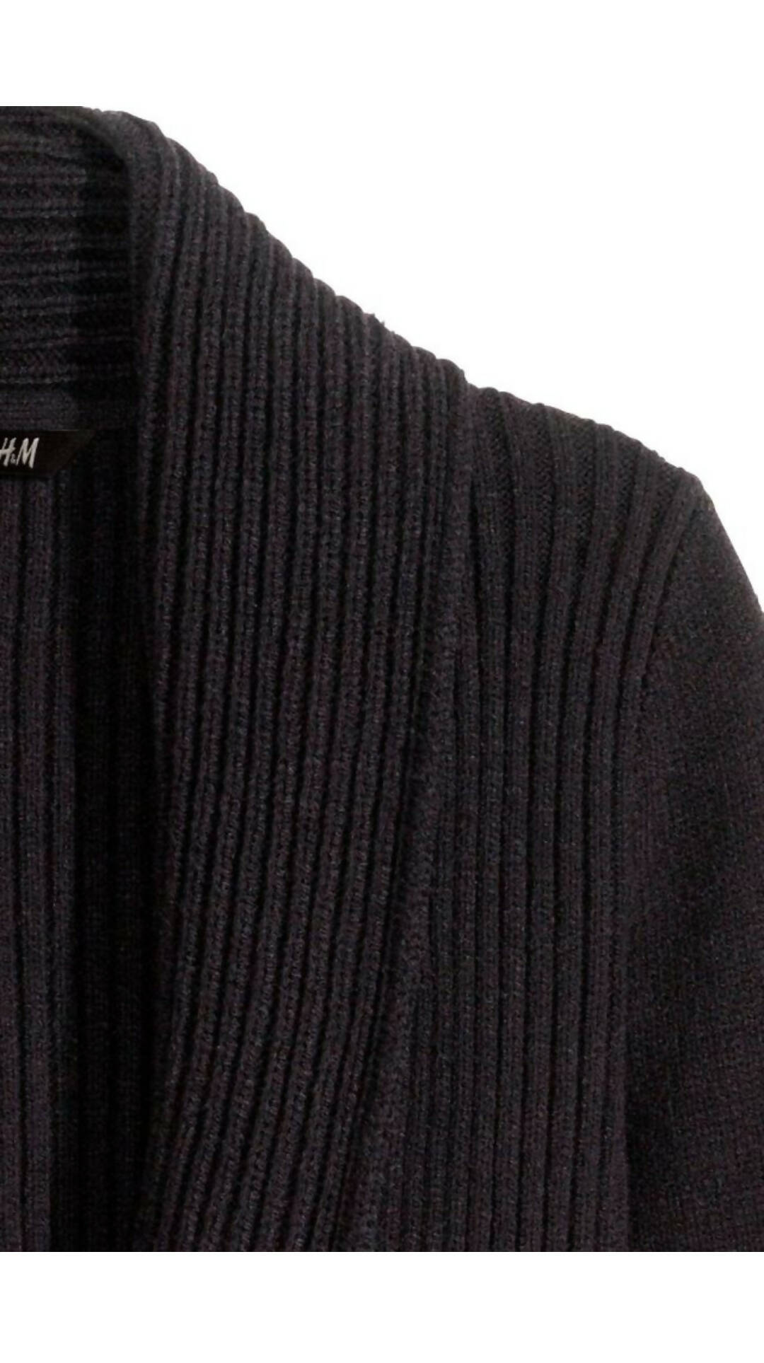 H&M | BLACK KNITTED CARDIGAN WITH SHAWL COLLAR | WOMEN SWEATERS & JACKETS | WORN ONCE