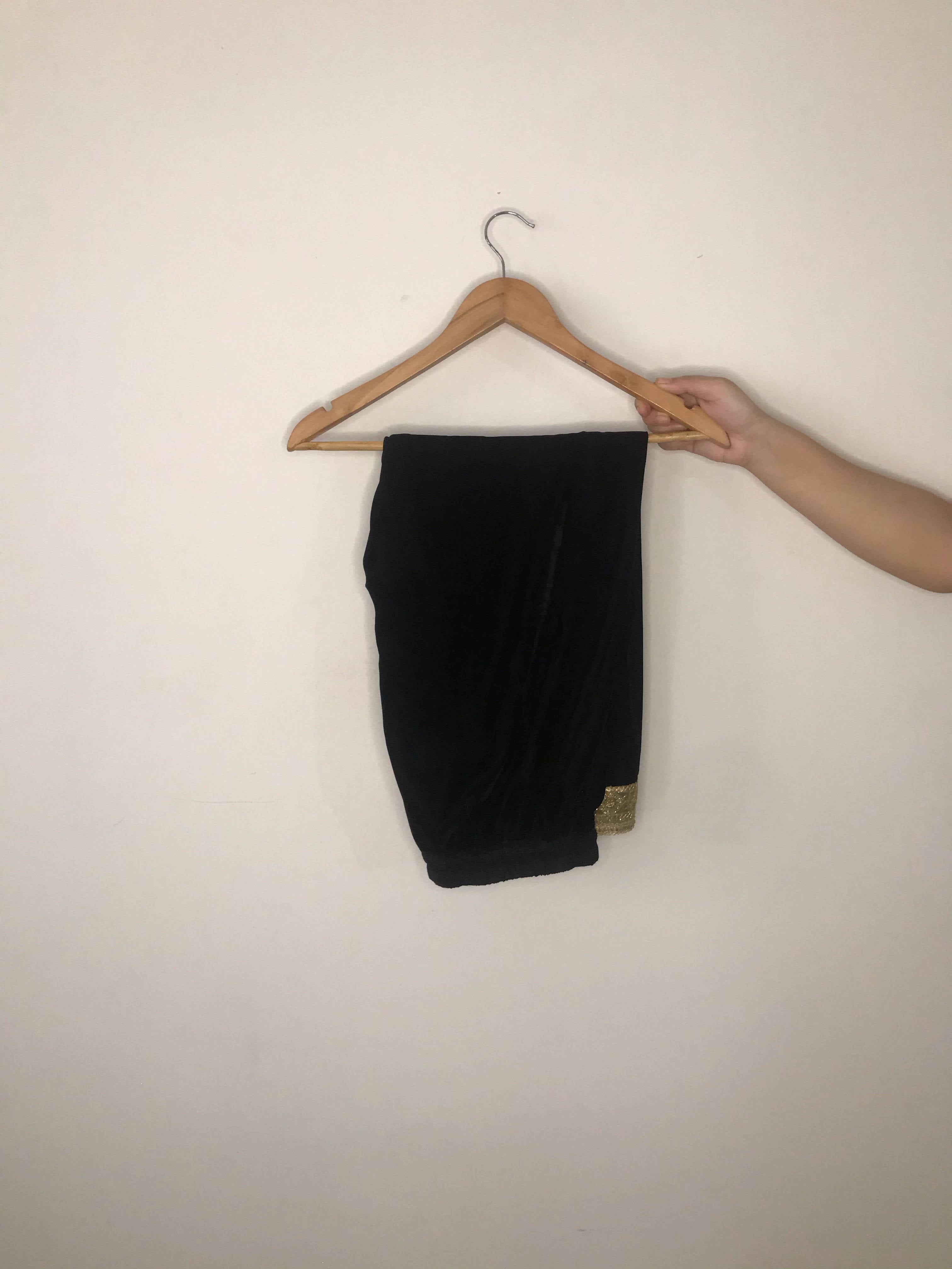 Black Formal 3 Piece Suit | Velvet Suit W Chiffon Dupatta | Women Formal Suit | Worn Once
