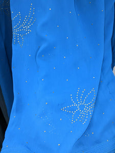 Embroidered Blue Dress (Size: M ) | Women Formals | Worn Once