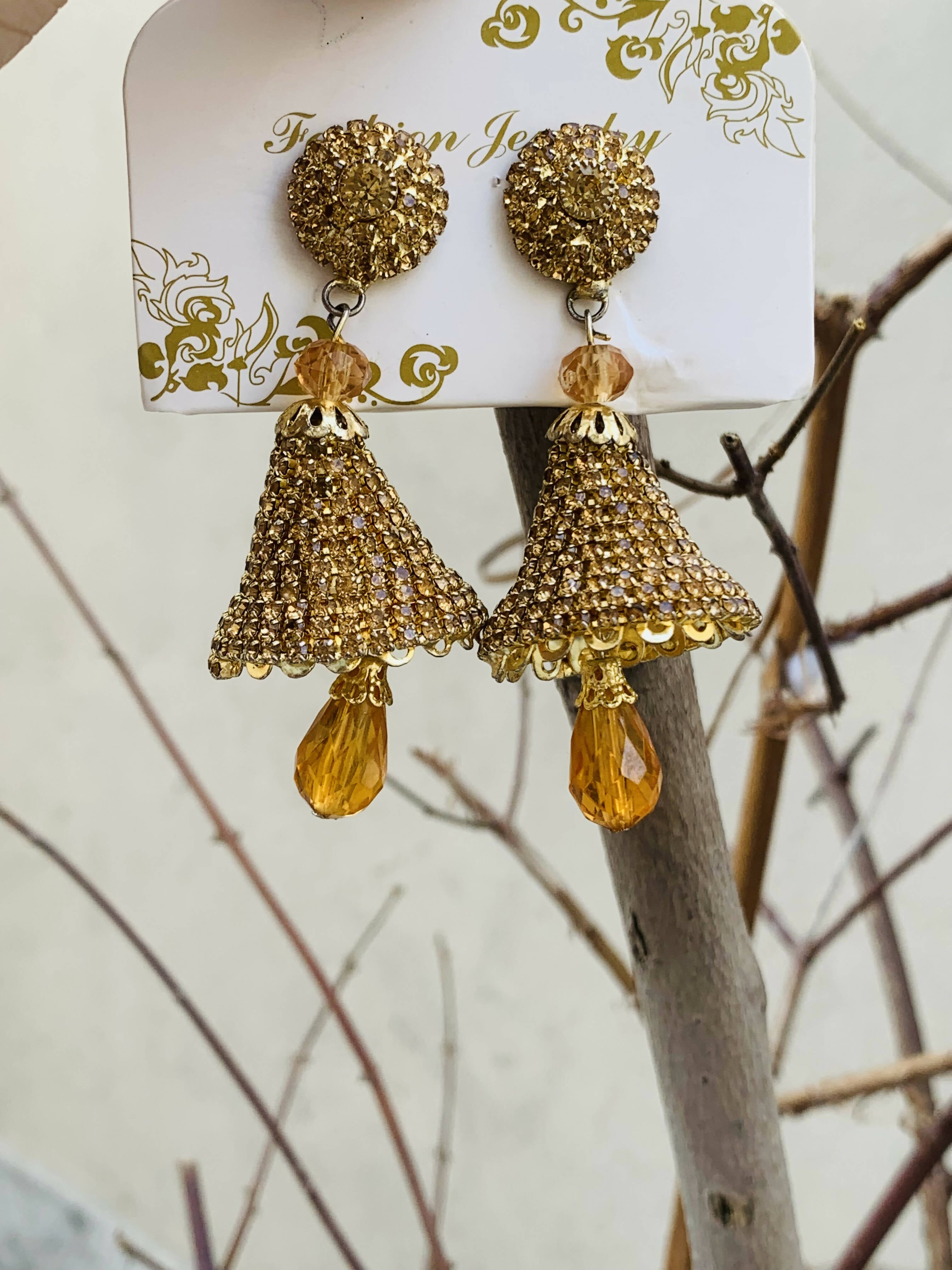 Golden Jhumkas | Women Jewellery | New