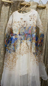 Lulusar | White Printed Frock (Size: M ) | Women Frocks & Maxis | Worn Once