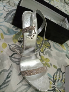 Unze silver heels (Size: 40) | Women Shoes | New