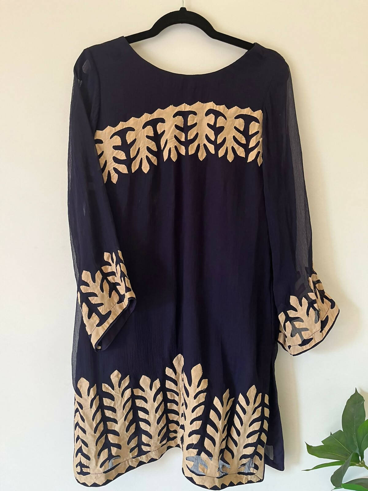 Dark Purple Embroidered Kurta | Women Locally Made Kurta | Preloved