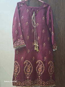 Stylish Block Printed Suit | Women Locally Made Formals | Large | Preloved