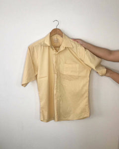 Yellow Half Sleeves Shirt | Men Button Down Shirt | Preloved