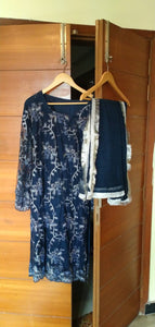 Blue Fancy katdana embellished 3 piece suit | Women Formals | Worn Once