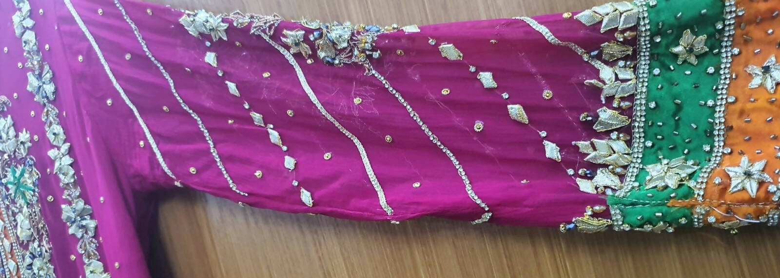 Pink Full Tilla Work Fancy Dress | Women Locally Made Formals | Medium | Worn Once