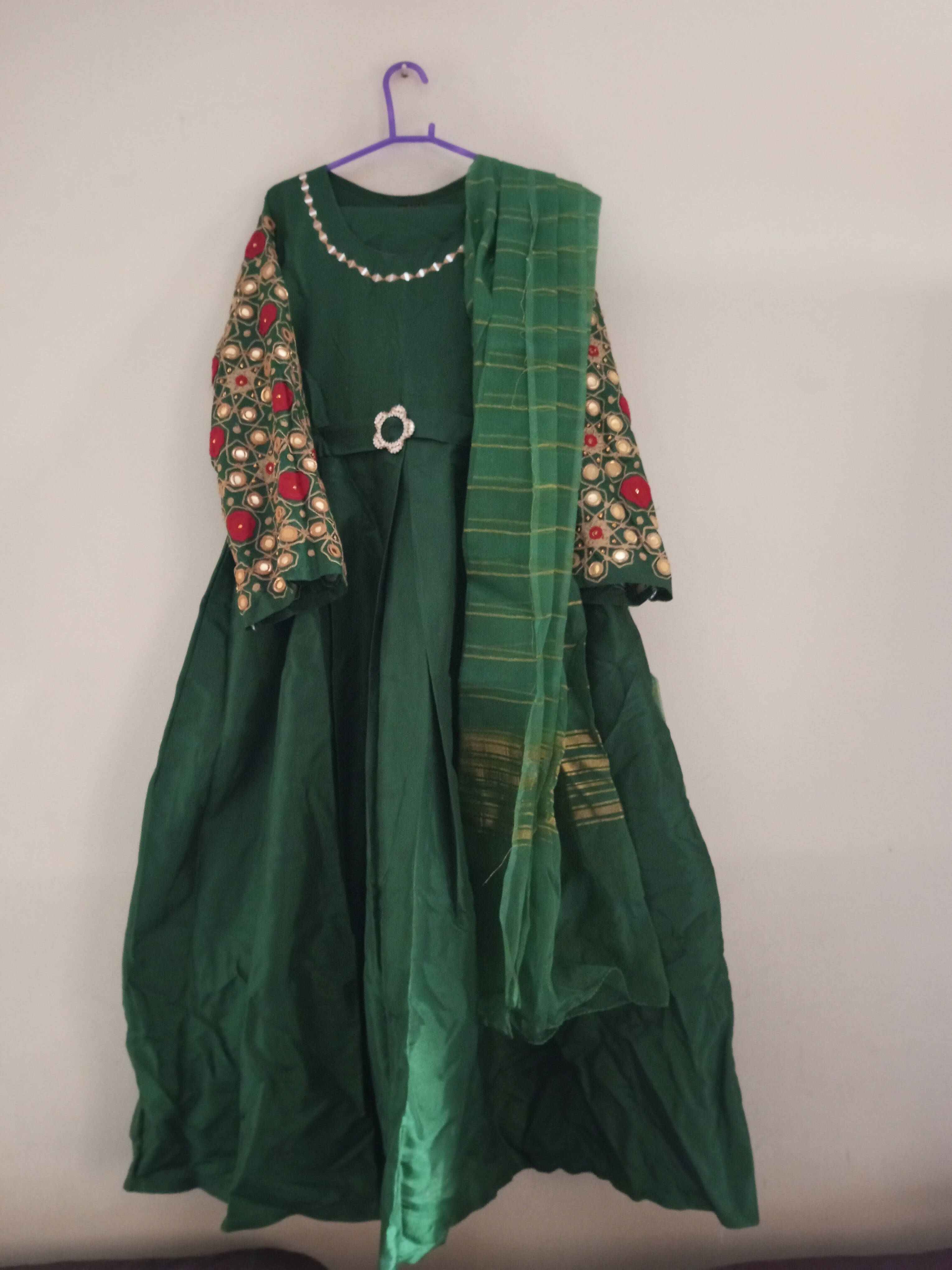 Stylish Green Maxi | Women Froks & Maxis | Medium | Worn Once