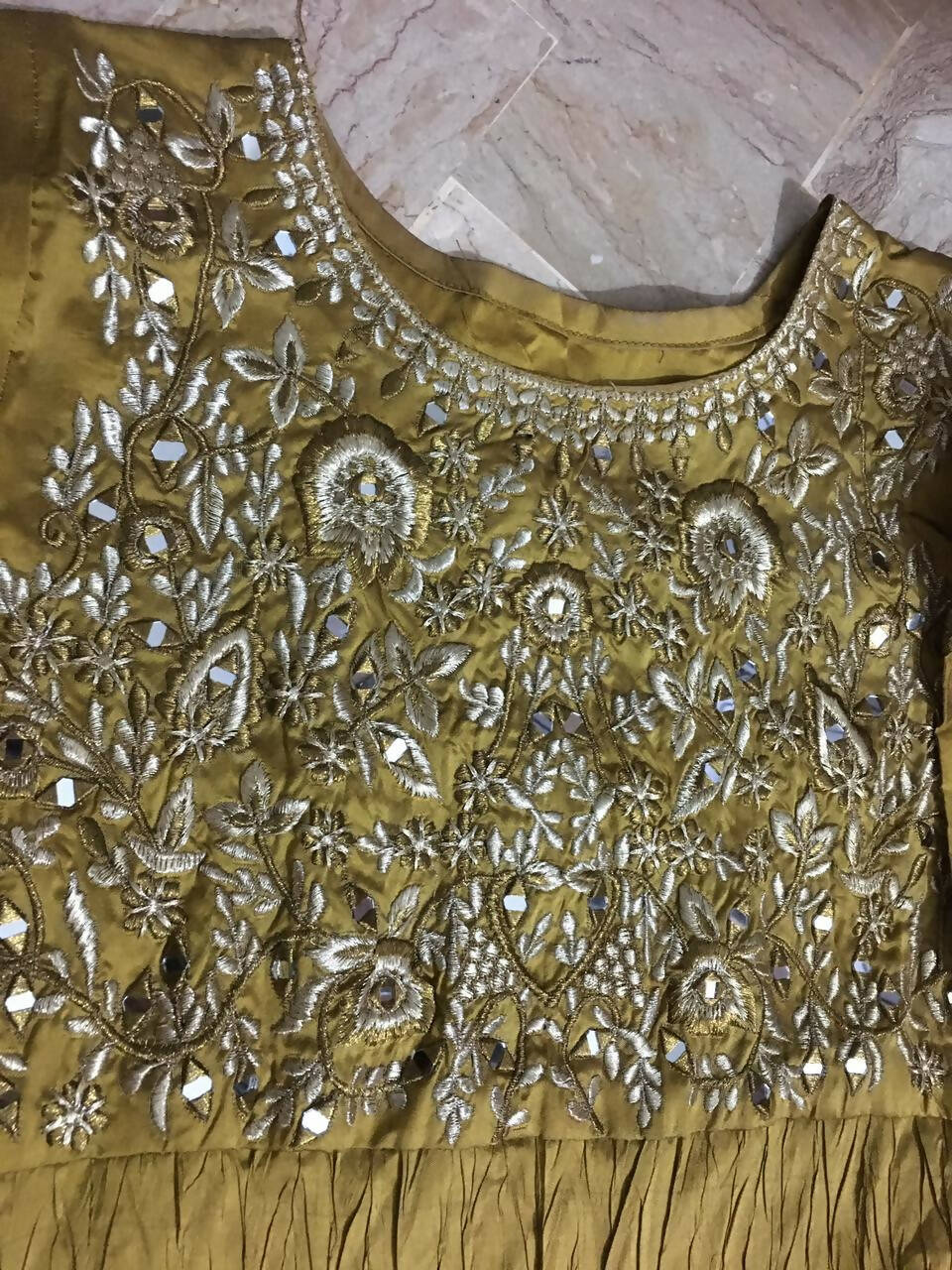 Stylish Dhaani Color Frocks | Mirror Embroidered Work | Women Frocks & Maxis | Large | New