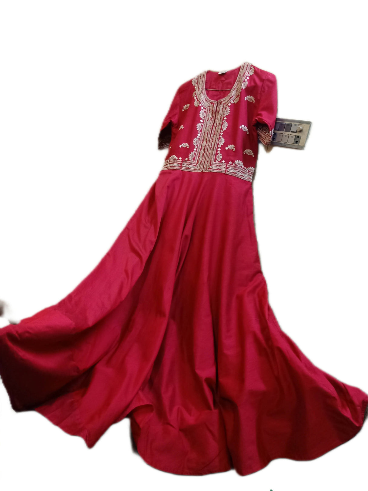 Candy Closet | Red Embroidered Frock | Women Frocks & Maxis | Small | Preloved