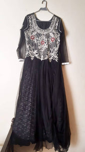 Beautiful black maxi full length net frock | Women Frocks & Maxis | Worn Once