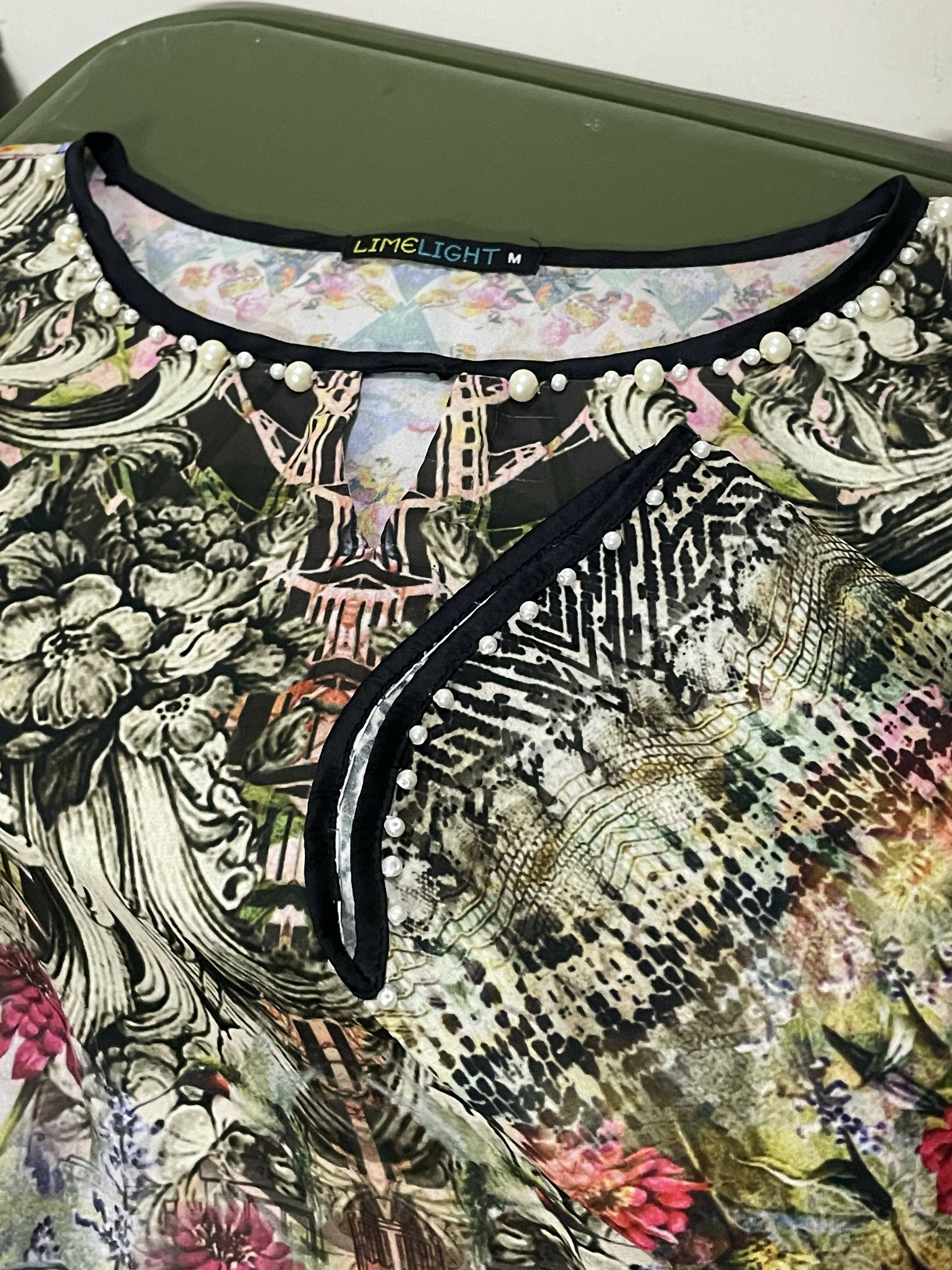 Limelight | Digital print shirt | Women Branded Kurta | Size Medium | Preloved