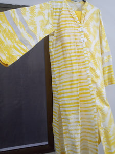 Edenrobe | Yellow lawn embroidered kurti with dupatta | Women Branded Kurta | Brand New