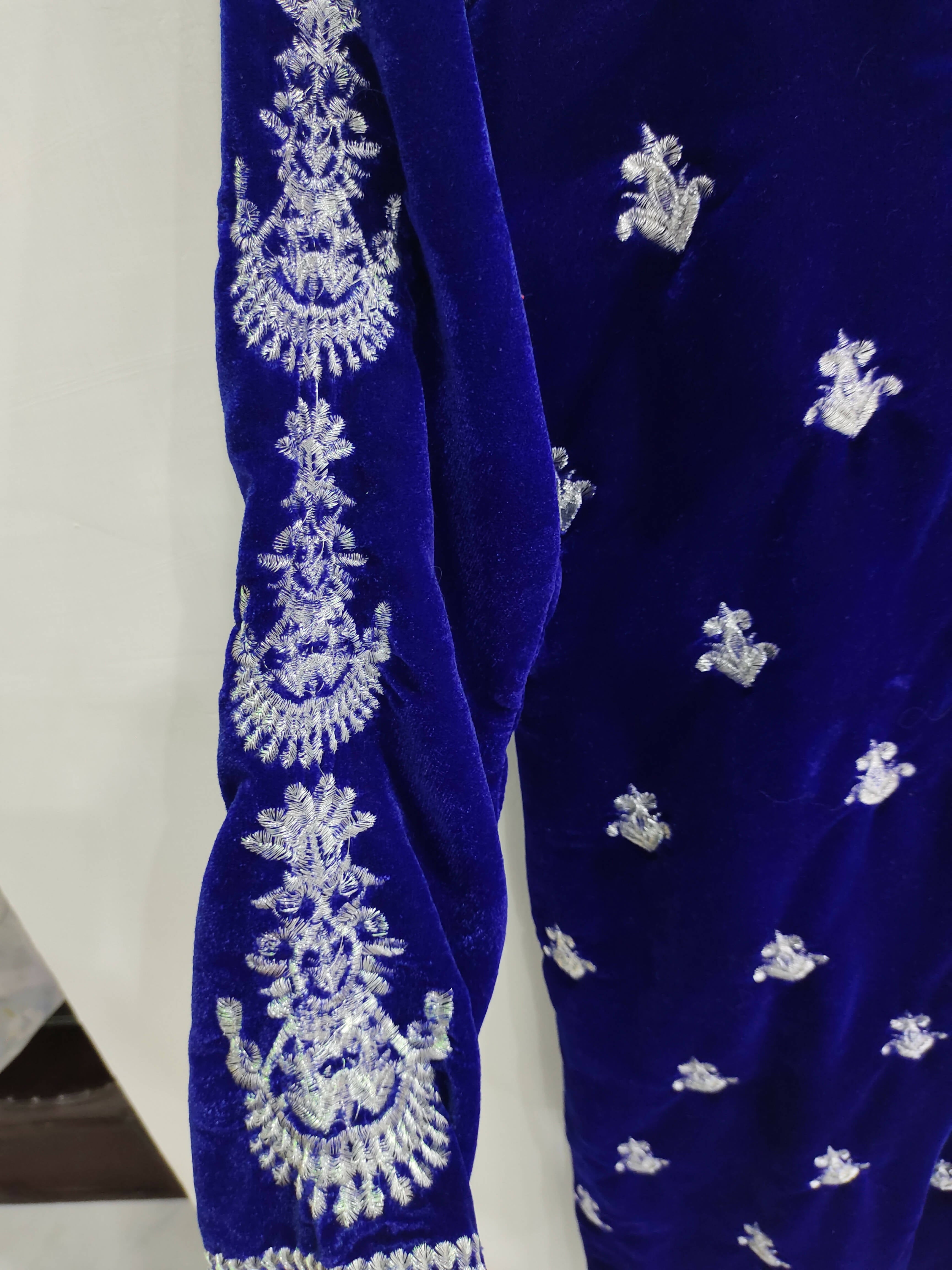 Blue Color 3 Pc Suit | Women Locally Made Formals | Medium | Worn Once