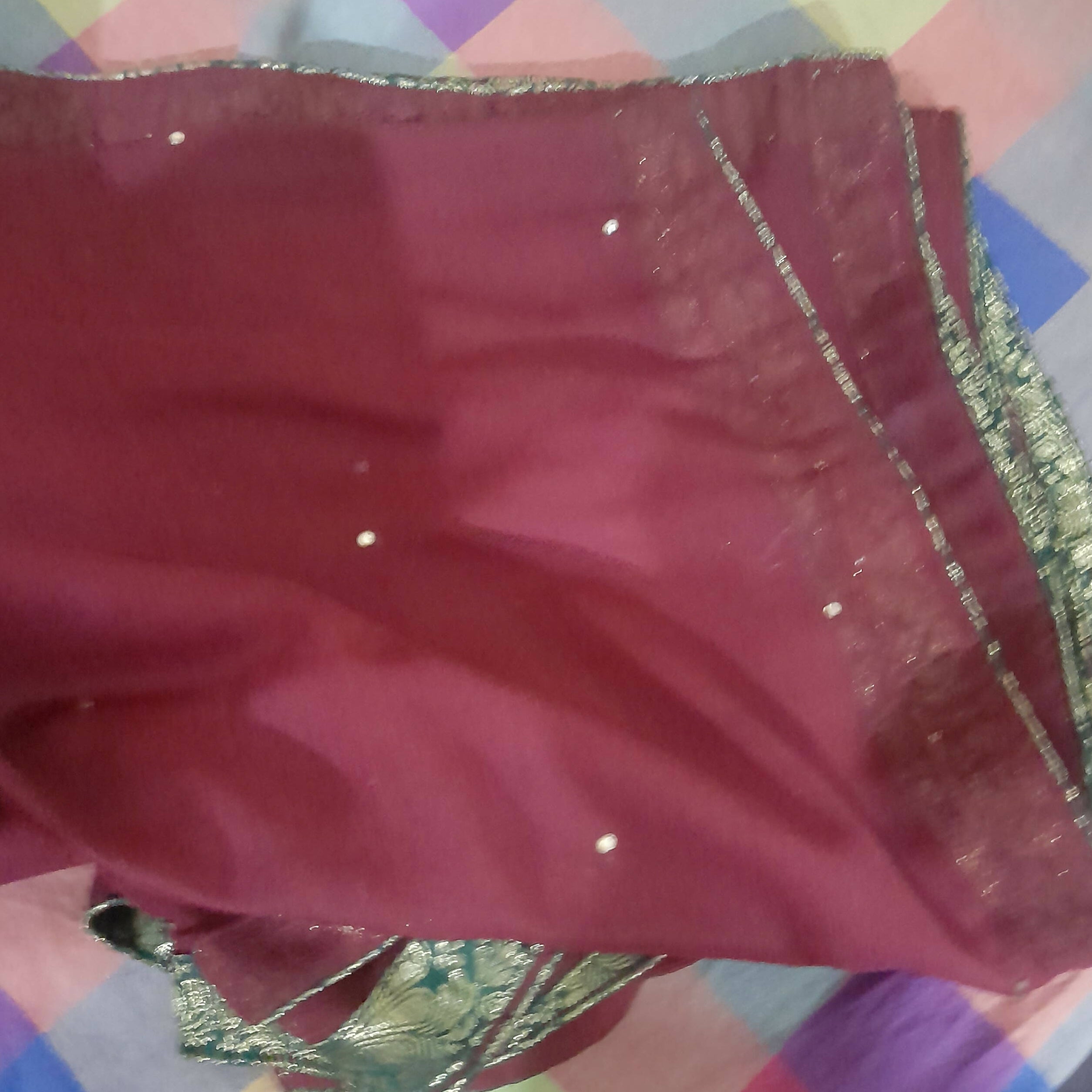 Maroon Fancy Suit | Heavy Embroidery | Women Locally Made Formals | Small | Preloved