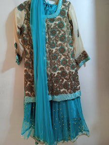 Stylish Blue Lehanga Suit | Women Formals | Ghararas, Shararas & Lehngas | Small | Preloved