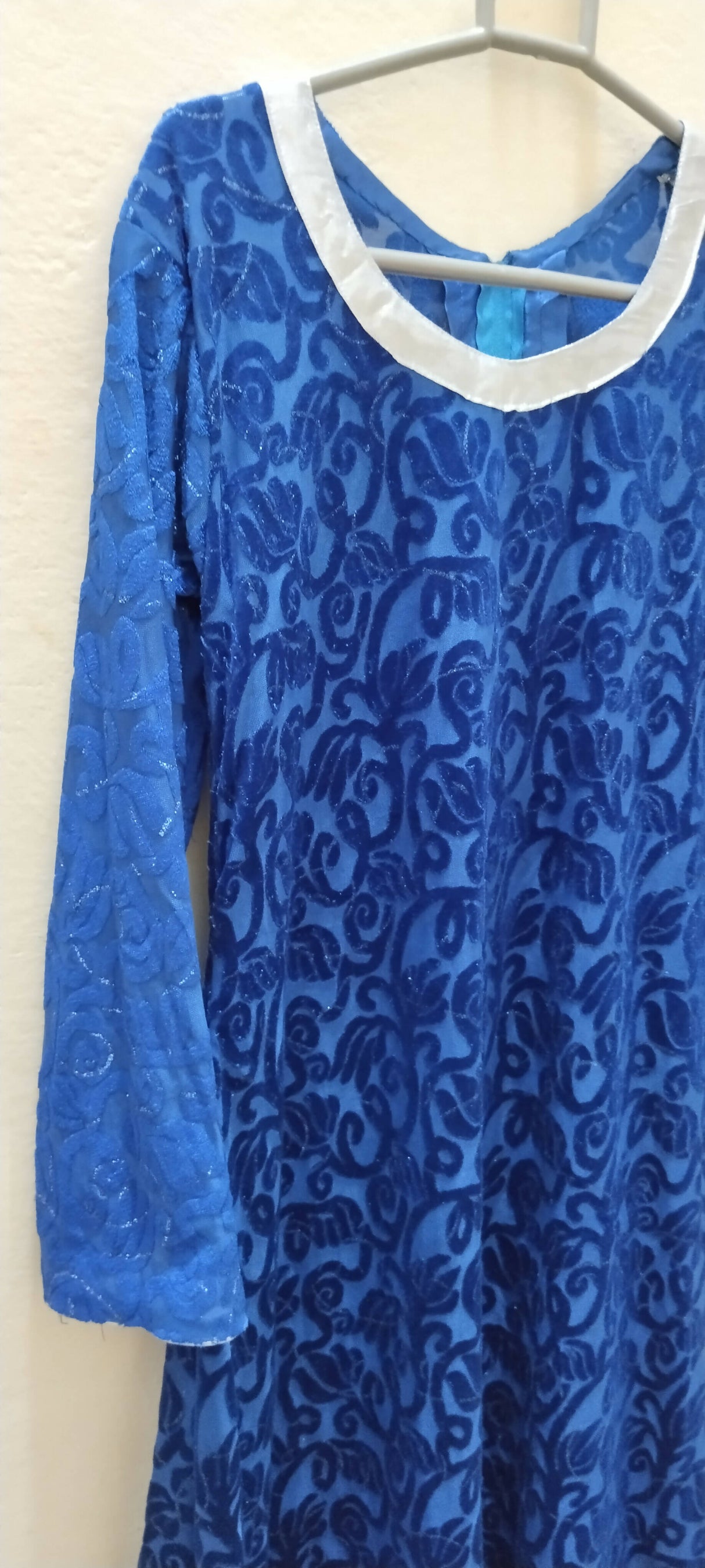 Fancy Plachy Navy blue frock with Plazo | Women Froks & Maxis | Medium | Preloved