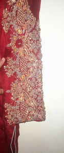 Beautiful Red Embroidered 3 Pc Suit | Women Locally Made Formals | Medium | Wore Once