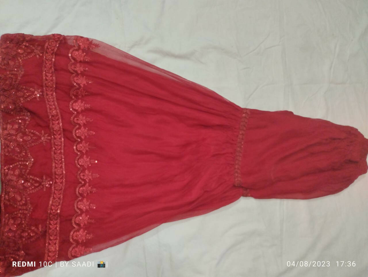 ShaPosh | Red Embroidered Kurta | Women Branded Kurta | Small | Worn Once