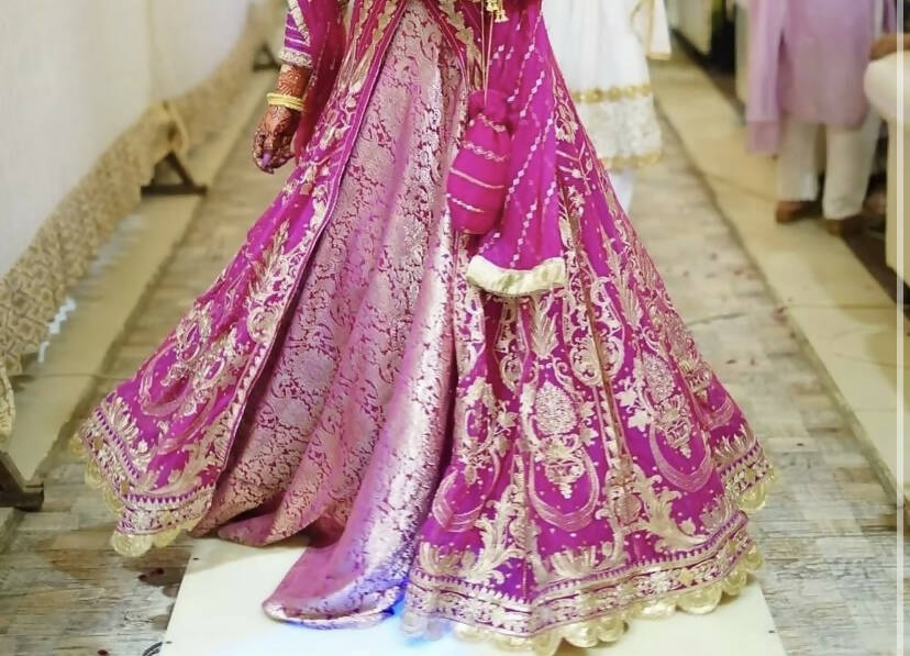 Embroidered Maxi with Banarsi Sharara | Women Locally Made Formals | Small | Preloved