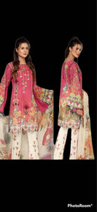 Pink 3 Piece Lawn embroidered Suit | Women Locally Made Kurta | Worn Once