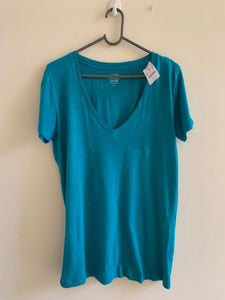 J. Crew | Blue V-Neck Half Sleeve Shirt | Women Tops & Shirts | Brand New